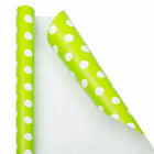 JAM Paper Gift Wrap - Polka Dot Wrapping Paper - 25 sq. ft. - Lime Green with White Polka Dots-The perfect square footage for quickly and easily wrapping your presents