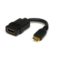 StarTech High Speed HDMI Adapter Cable, HDMI to HDMI Mini, F/M, 5"-Offers an easy solution for converting a Standard HDMI® Cable into an HDMI Mini Cable and view your pictures and videos virtually anywhere you go