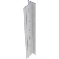 Metalware Boltless Shelving Unit T-Post, 76" Height, Light Grey-For open style shelving includes slots every 1" for shelf or brace installation