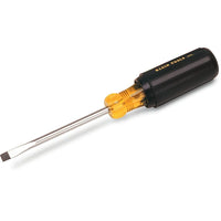 Klein Tools Klein Cushion-Grip Screwdrivers-Heavy-Duty Round Shank, Slot Cabinet Tip - 3 Pack-Handle Type Cushion Grip
