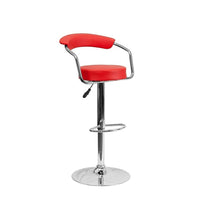 Plata Import Quintin Adjustable Stool, Red, 2 Pack-Bar Stool