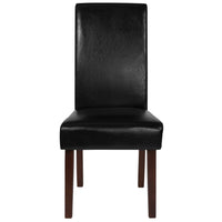 Flash Furniture Greenwich Series Black LeatherSoft Parsons Chair-Mid-Century Style