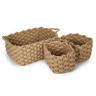 Truu Design Chunky Braided Jute Baskets, Set of 3, 18 x 11 inches, Natural-Set of 3: comes in a set of three different sized baskets for easy and efficient organizational purpose