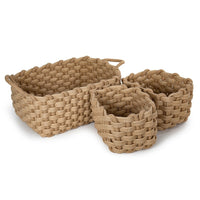 Truu Design Chunky Braided Jute Baskets, Set of 3, 18 x 11 inches, Natural-Set of 3: comes in a set of three different sized baskets for easy and efficient organizational purpose