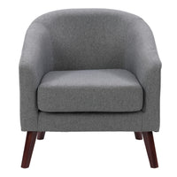 CorLiving LSS-150-C Elwood Modern Tub Chair in Grey-Beautifully upholstered in soft, high-quality, durable fabric