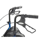 Drive Medical 3 Wheel Rollator Walker with Basket Tray and Pouch, Flame Blue-Comes with frame folded and compact; Pull lightweight aluminum trombone-style frame to lock in place and secure with lock knob