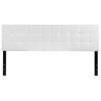 Flash Furniture Bedford Tufted Upholstered King Size Headboard - White Fabric-Contemporary Style