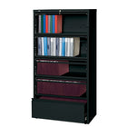 Hirsh 36" 5 Drawer, Lateral File with Receding Drawers, Black-This 30" wide 2 drawer lateral file accommodates both letter and legal size files