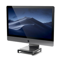 Satechi Type-C iMac Monitor Stand Hub, Space Grey-Its unique, ergonomic design raises your monitor screen (1.63 inches) to an optimal viewing height for a comfortable working environment. By lifting your eye level, the stand helps to reduce neck strain and encourage better posture when working for extended periods of time. Top surface area: 71.65 inches
