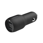 Belkin 24W Dual USB-A Car Charger With 3' A-Ltg Cable-12W power from each port for 24W of total output power