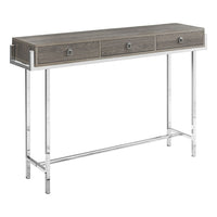 Monarch Specialties 3299 Accent Table - 48"L/Dark Taupe/Chrome Metal-Modern elegant design in a warm dark taupe wood-look finish