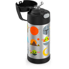 Thermos FUNtainer Vacuum Insulated Stainless Steel 355 ml Bottle with Straw - Mandalorian-Push button lid with pop-up straw