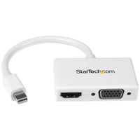 StarTech Travel A/V Adapter, 2-in-1 Mini DisplayPort to HDMI or VGA Converter, White-2-in-1 design lets you connect to any HDMI or VGA display using a single adapter