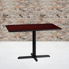 Flash Furniture 24'' x 42'' Rectangular Laminate Table Top, Mahogany with 22'' x 30'' Table-Height Base (XUMA2442T2230)-1.125" Thick Mahogany Laminate Top with Melamine Core and Black T-Mold Protective Edging