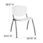 Flash Furniture HERCULES Series Plastic Stack Chair with Titanium Grey Powder Coated Frame - White-Textured Seat ensures safe seating