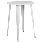 30'' Round White Metal Indoor-Outdoor Bar Height Table (CH-51090-40-WH-GG)-Metal Cafe Table
