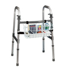 Bios Walker Basket-Plastic-coated wire basket can be attached to most walkers and features a heavy duty clear plastic tray that has one large compartment, a change or medication holder and a round compartment for a glass, can or cup