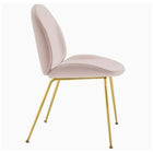 Plata Import Velvet Dining Chair with Gold Legs - Pink-Pink Velvet