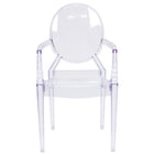 Flash Furniture Ghost Chairs with Arms in Transparent Crystal - 4 Pack-Set of 4 Classic Style Accent Chairs