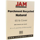 JAM Paper Parchment Cardstock, 8.5 x 11, 65lb Natural Recycled, 250 Pack (171116B)-Natural parchment