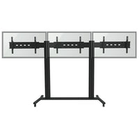 TygerClaw Mobile TV Stand for 30" - 60" TV, 130.6" x 23.6" x 70.9", Black-3 TV Mobile Stand