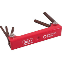 Gray Tools 5 Piece S2 SAE Long, Folding Hex Key Set, 3/16"-3/8"-Contains Sizes: 3/16", 7/32", 1/4", 5/16", 3/8".