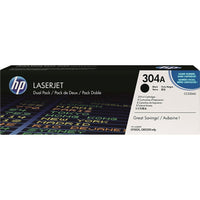 HP 304A (CC530AD) Black Original LaserJet Toner Cartridges, 2 Pack-Colour: Black