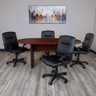 Flash Furniture 6 Foot (72 inch) Oval Conference Table - Mahogany-Panel Legs with Screw-in Adjustable Floor Glides