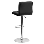Flash Furniture Contemporary Quilted Vinyl Adjustable Height Barstools with Chrome Base - Black - 2 Pack-Quilted Design Covering