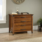 Sauder 422034 Carson Forge Lateral File Cabinet - Washington Cherry-Interlocking safety mechanism allows only one drawer open at a time.