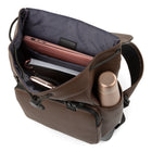 Bugatti Central Collection - Backpack - Brown-Large main compartment with double closure system including a drawstring and a flap with two front buckles