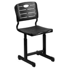 Flash Furniture Adjustable Height Black Student Chair with Black Pedestal Frame-Black Plastic Seat and Back