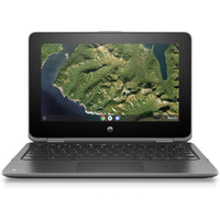HP Chromebook X360 11.6" 2-in-1 Touch Refurbished Laptop - Intel Celeron N4000 - 32 GB EMMC - 4 GB RAM - Chrome OS - Grey-Versatile 2-in-1 Design: The HP Chromebook x360 features a 360-degree hinge, allowing you to use it as a traditional laptop or flip it into tablet mode for flexibility in how you work and play