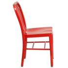 Flash Furniture Red Metal Indoor-Outdoor Chair-Vertical Slat Back