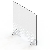 Mark Maker Acrylic Sneeze Guard - 18" x 23.75" - Design #1-Available with acrylic feet to easily stand on countertops for portability and quick installation with no tools required.