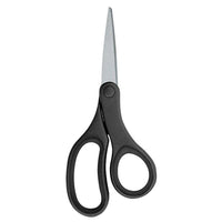 Westcott KleenEarth 7" Straight Basic Handle Scissors, Black-Handle is made with 70% recycled content and 30% post-consumer content