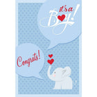 Rosedale 5-1/2" x 8" Congrats! It's a Baby Boy Greeting Cards And Envelopes, 12 Pack (15201)-Printed on premium uncoated card stock