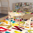 Flash Furniture Bright Beginnings 33" Round Commercial Grade Wooden Adjustable Height Classroom Activity Table - Beech-Assembles in 35 Minutes or Less