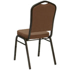 Flash Furniture HERCULES Series Crown Back Stacking Banquet Chair in Coffee Fabric - Gold Vein Frame-Crown Back Design