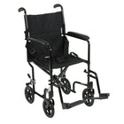 Drive Medical Lightweight Transport Wheelchair, Black, 17" Seat-Black, Aluminum