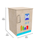 Flash Furniture Bright Beginnings Commercial Grade Green Guard Certified Wooden Children's Kitchen Refrigerator-Wipe Clean with a Damp Cloth and Air Dry