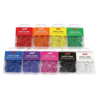 JAM Paper Circular Coloured Papercloops, Assorted Round Paper Clips, 9 packs of 50 clips, 450 Pack (221812619)-Length: 1"