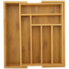 Heim Concept Bamboo Expandable 6 - 8 Slots Utensils Organizer-It measures 17" in length, 12" in width and expandable to 22 in width, 2" in height