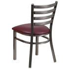 Flash Furniture HERCULES Series Clear Coated Ladder Back Metal Restaurant Chair - Burgundy Vinyl Seat-500 lb. Weight Capacity