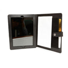 Ashlin Designer Cluny Tuscany Leather Tablet Case with Closure for 10" iPad - Black-RH side has protective pad