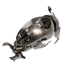 Truu Design Bull Natural Finish Iron Wine Holder, 16  13 inches, Silver-Feature: attention to detail and intricately designed