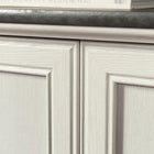 Sauder Palladia Library with Doors - Glacier Oak-Enclosed back panel has cord access
