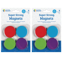 Learning Resources Super Strong Magnets - Assorted - 4 Per Set - 2 Sets-Strong magnets in vibrant colors keep whiteboards and refrigerators organized