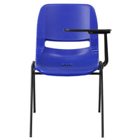 Flash Furniture Blue Ergonomic Shell Chair with Left Handed Flip-Up Tablet Arm-Multipurpose Tablet Arm Chair