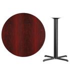 Flash Furniture 42" Round Mahogany Laminate Table Top with 33" x 33" Bar Height Table Base-Mahogany Laminate Top